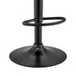 Open Back Faux Leather and Metal Bar Stool, Walnut and Gray - BM248178