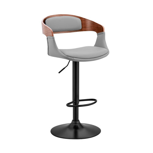 Reid Barstool | Open Back | Walnut | Gray