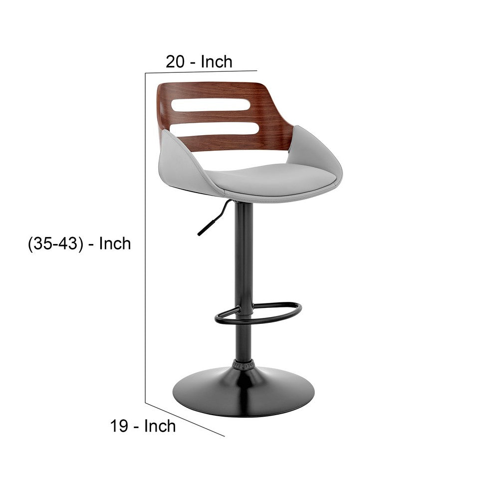 Reid Barstool | Swivel | Walnut | Gray
