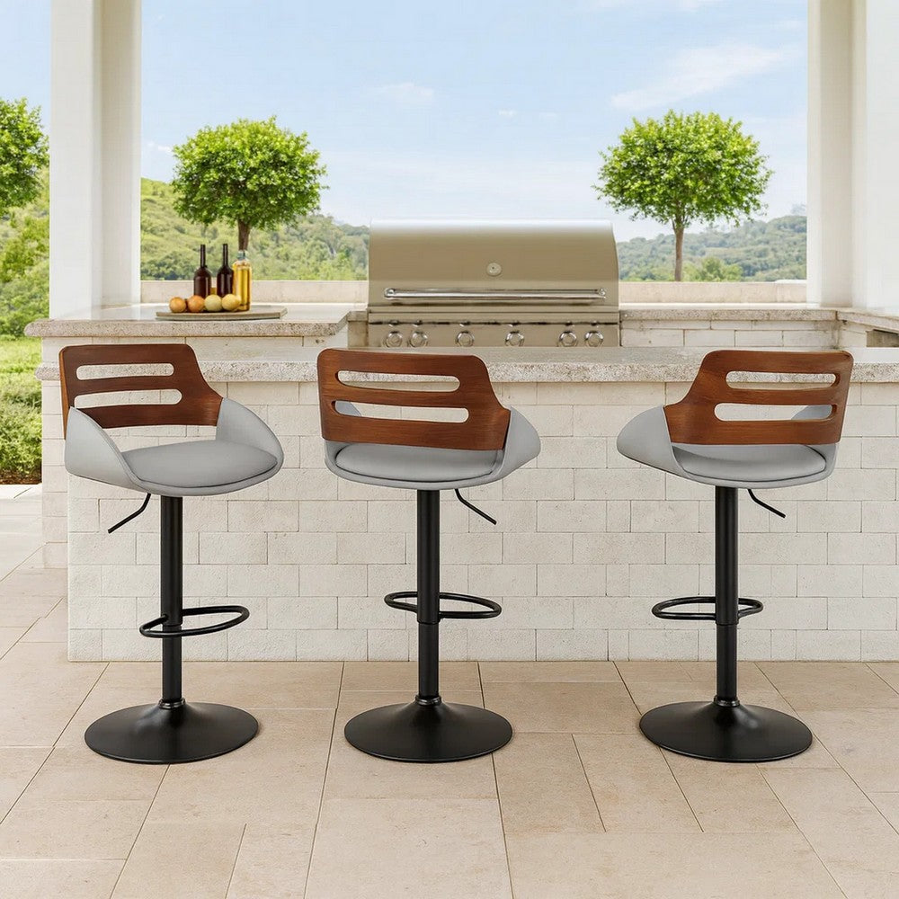 Reid Barstool | Swivel | Walnut | Gray