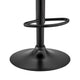 Faux Leather Adjustable Swivel Bar Stool Black and Gray By Casagear Home BM248185