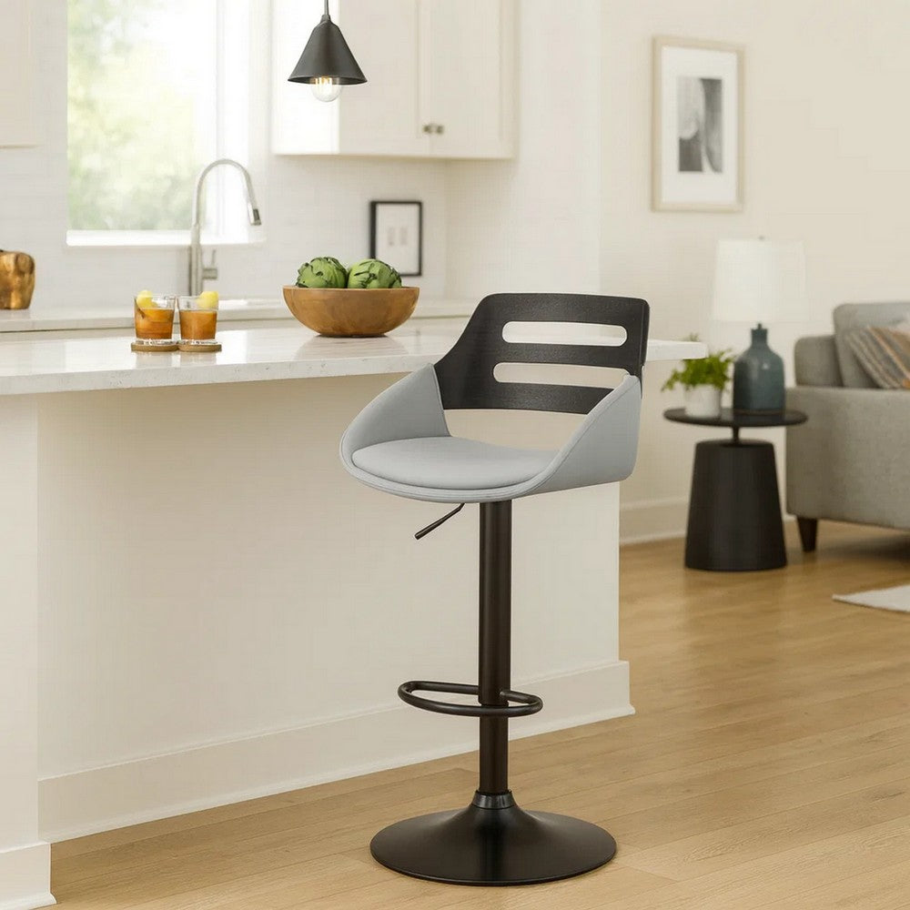 Reid Barstool | Swivel | Black | Gray