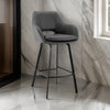 Reid Counter Stool | 26" | Swivel | Faux Leather | Black | Gray