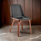 Reid Dining Chair | Faux Leather Seat | Slight Curve | Black