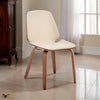 Reid Dining Chair | Faux Leather | Curved Seat | Cream
