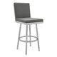 Reid Barstool | 30" Swivel | Hexagonal Back | Metal Frame | Gray
