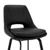 30 Inch Open Back Leatherette Swivel Bar Stool Black By Casagear Home BM248231