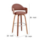 26 Inch Leatherette Barstool with Curved Cushioned Back Brown By Casagear Home BM248264