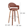 Reid Barstool | 30" | Faux Leather | Cushioned Back | Brown