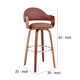 Reid Barstool | 30" | Faux Leather | Cushioned Back | Brown