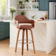 Reid Barstool | 30" | Faux Leather | Cushioned Back | Brown