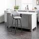 Reid Barstool | 26" | Faux Leather | Curved Back | Gray | Black