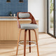 Reid Barstool | 30" | Faux Leather | Cut Out Back | Gray | Brown
