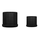 Liora Planter Set | Ribbed Texture | Black | 2 Piece