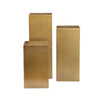 Metal Frame Pedestal with Rectangular Shape Set of 3 Brass BM249407