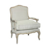 Accent Chair with Pillow Seat and Scrolled Frame, Off White