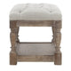 Stool with Tufted Seat and Open Shelf White and Brown BM249426