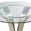 48 Inch Dining Table with Round Glass Top and Metal Base Chrome BM249438