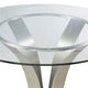 48 Inch Dining Table with Round Glass Top and Metal Base Chrome BM249438