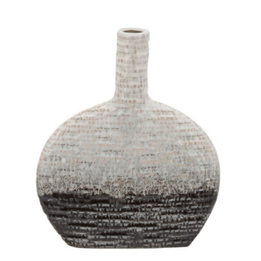 Liora Vase | Bellied Shape | Textured Details | Gray