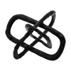 Metal Accent Decor with Oval Shaped Interlinks Black By Casagear Home BM249486