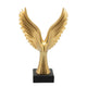 20 Inch Resin Eagle Design Table Decor with Block Base Gold By Casagear Home BM249490