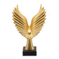 20 Inch Resin Eagle Design Table Decor with Block Base, Gold By Casagear Home