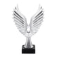20 Inch Resin Eagle Design Table Decor with Block Base, Silver By Casagear Home