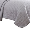 Veria 3 Piece Queen Quilt Set with Channel Stitching The Urban Port, Light Gray By Casagear Home