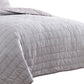 Veria 3 Piece Queen Quilt Set with Channel Stitching The Urban Port, Light Gray By Casagear Home