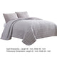 Veria 3 Piece Queen Quilt Set with Channel Stitching The Urban Port Light Gray By Casagear Home BM250000