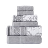Veria 6 Piece Towel Set | Paisley | Floral Motif | Gray BM250058