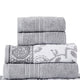 Veria 6 Piece Towel Set | Paisley | Floral Motif | Gray BM250058