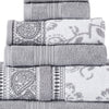 Veria 6 Piece Towel Set | Paisley | Floral Motif | Gray BM250058
