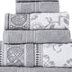 Veria 6 Piece Towel Set | Paisley | Floral Motif | Gray BM250058