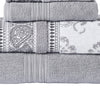 Veria 6 Piece Towel Set | Paisley | Floral Motif | Gray BM250058