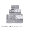 Veria 6 Piece Towel Set | Paisley | Floral Motif | Gray BM250058