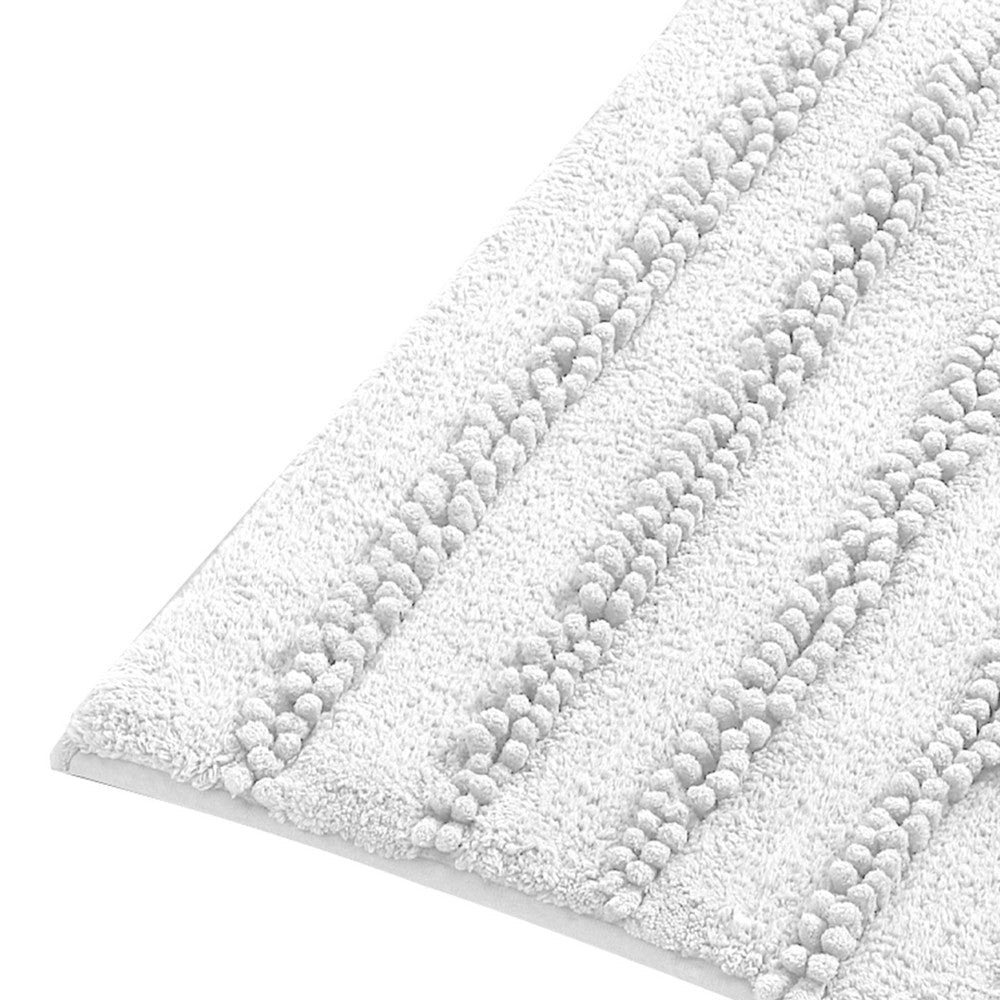 Veria 2 Piece Bath Mat with Textured Loops Details The Urban Port White By Casagear Home BM250068