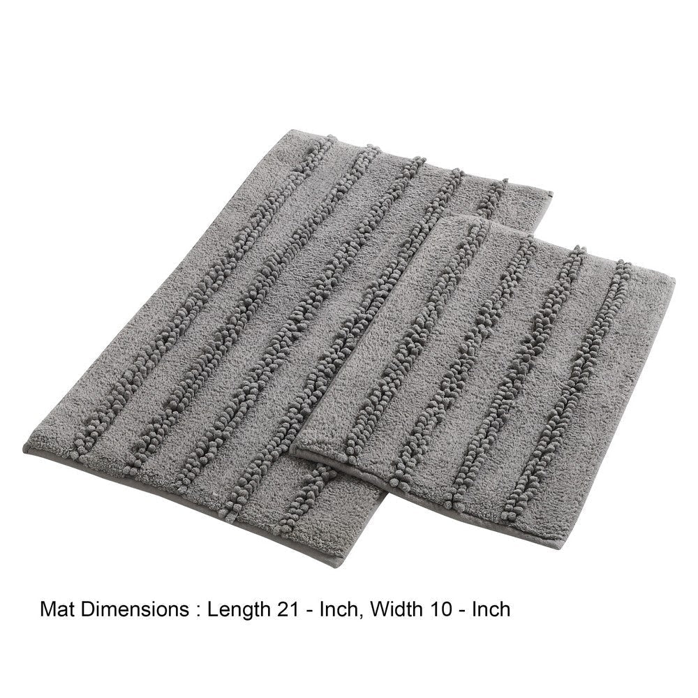 Veria 2 Piece Bath Mat with Textured Loops Details The Urban Port Charcoal Gray By Casagear Home BM250069