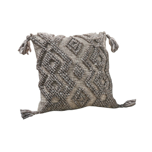 Veria Pillow Cover | Geometric Texture | Gray