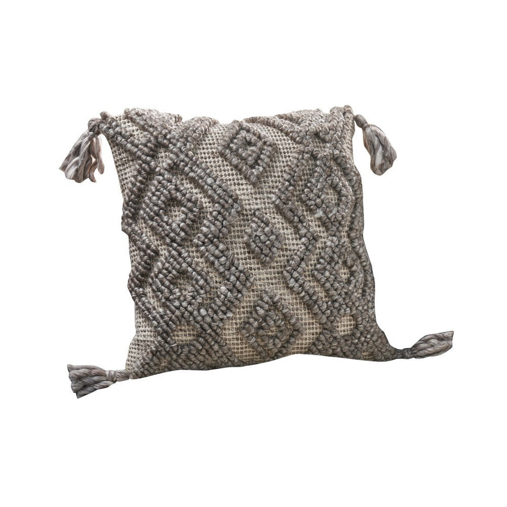 Veria Pillow Cover | Geometric Texture | Gray