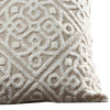 Veria Decorative Pillow Cover with Celtic Knot The Urban Port White and Beige By Casagear Home BM250078