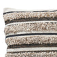 Veria Pillow Cover with Stripes and Shaggy Texture The Urban Port, Multicolor By Casagear Home