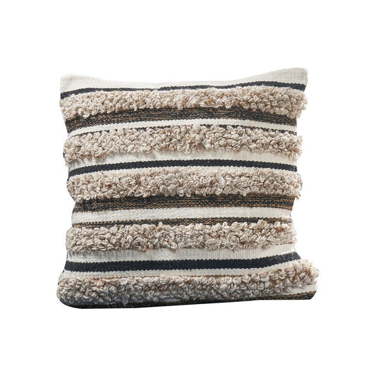 Veria Pillow Cover | Stripes | Shaggy Texture | Multicolor
