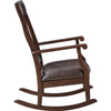 Rocking Chair with Leatherette Seat and Slatted Back, Brown By Casagear Home