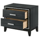 Nightstand with 2 Drawers and Shimmery Details Black BM250187