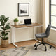 Writing Desk with Wooden Top and Built in USB Port, Brown and White
