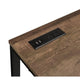 Writing Desk with Wooden Top and Built in USB Port Brown and Black
