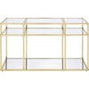 3 Tier Sofa Table with Glass Shelves and Metal Frame Gold BM250196