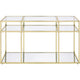 3 Tier Sofa Table with Glass Shelves and Metal Frame Gold BM250196